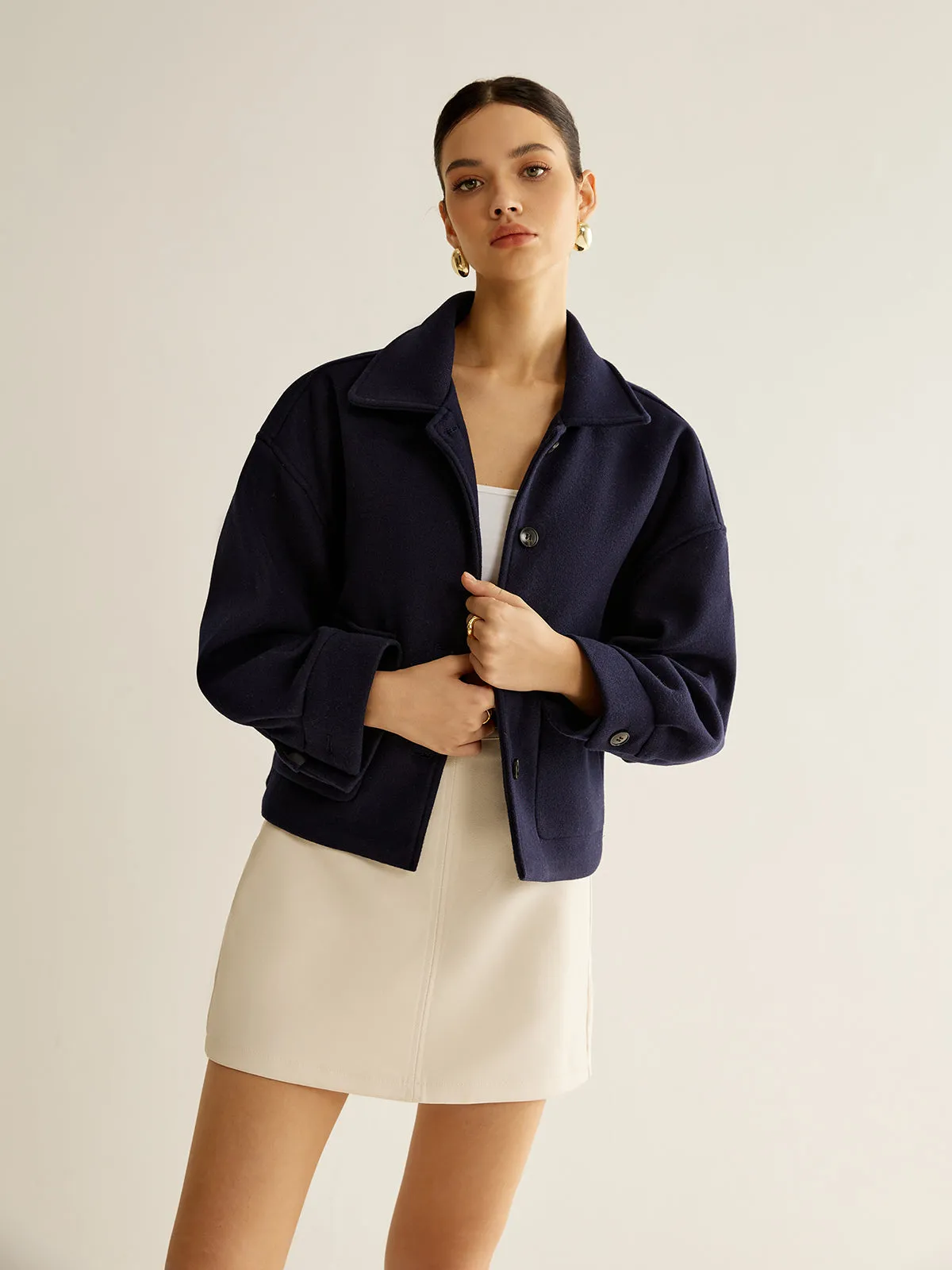 Casual Pockets Button Jacket sold by COMMENSE product image thumbnail 3