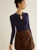 Ribbed Keyhole Neckline Polo Sweater sold by COMMENSE