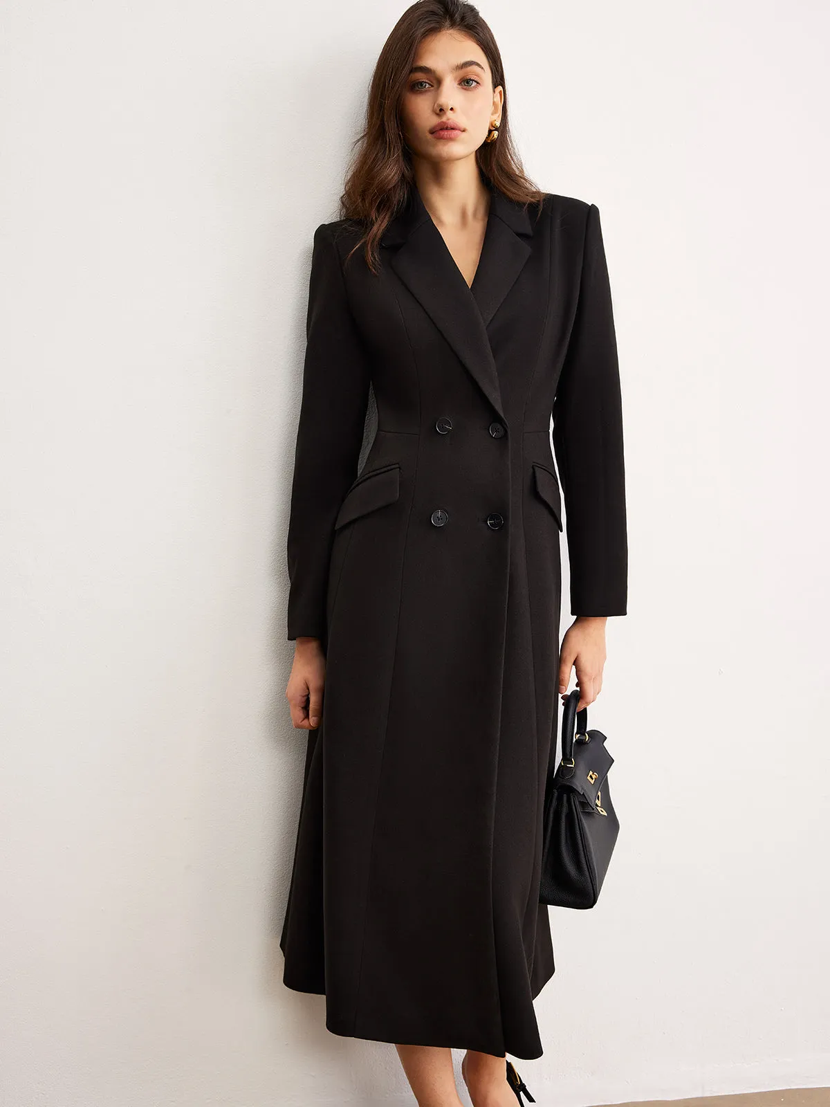 Button Lapel Long Blazer sold by COMMENSE