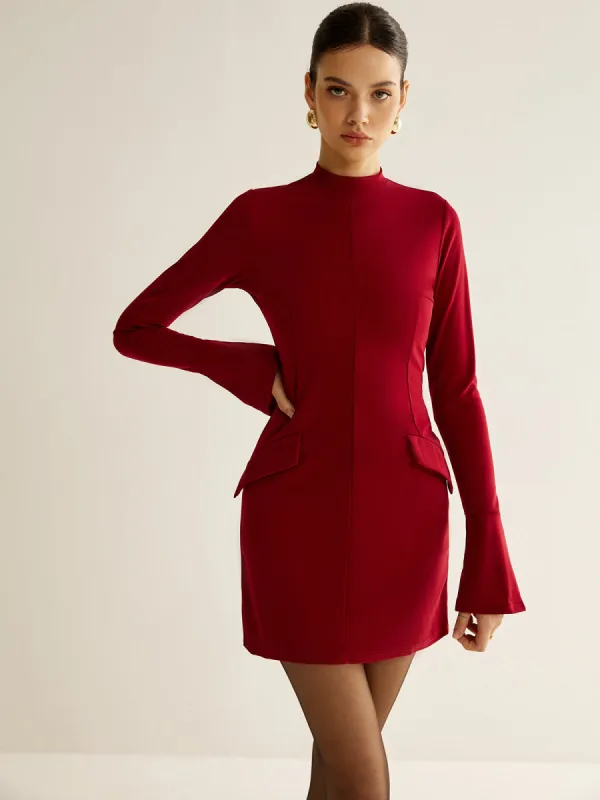 Plain Piping Short Dress sold by COMMENSE