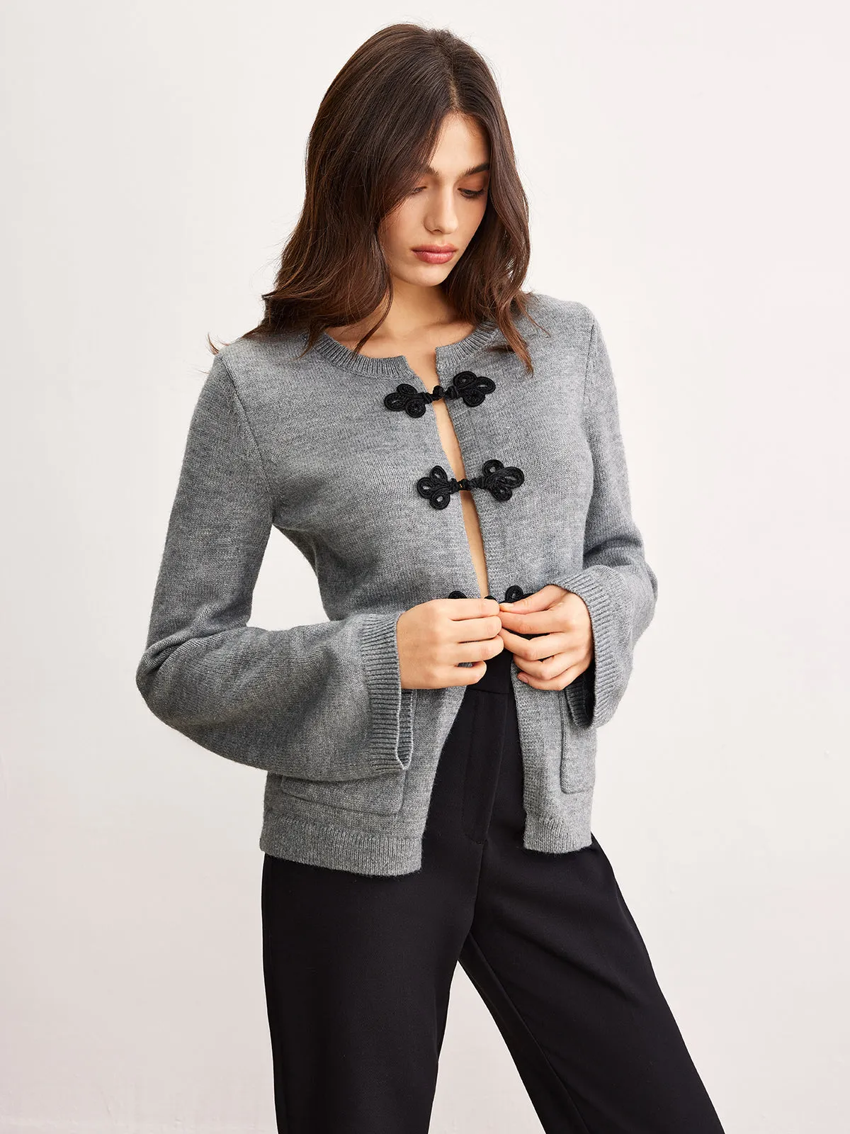 Leisure Chinese Knot Button Cardigan sold by COMMENSE