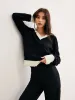 Color Block V-Neck Twist Sweater sold by COMMENSE