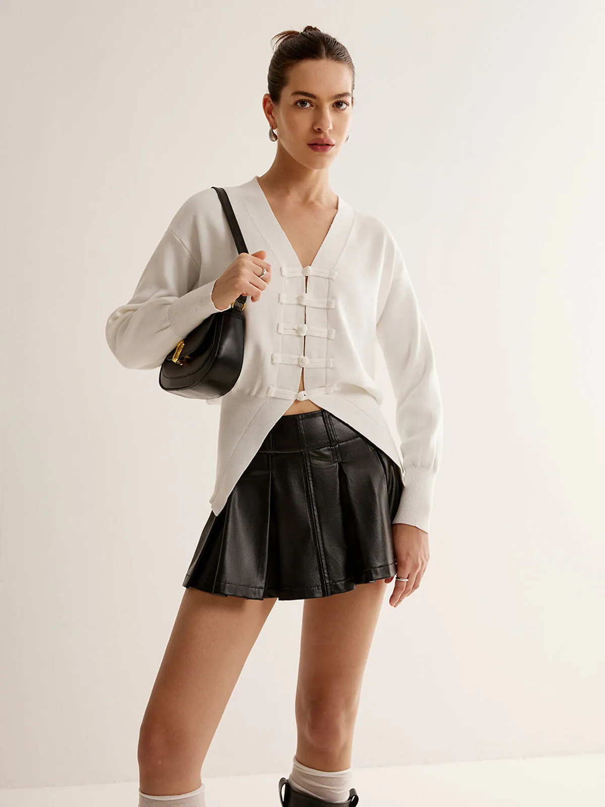 Plain Split Cardigan sold by COMMENSE product image thumbnail 4