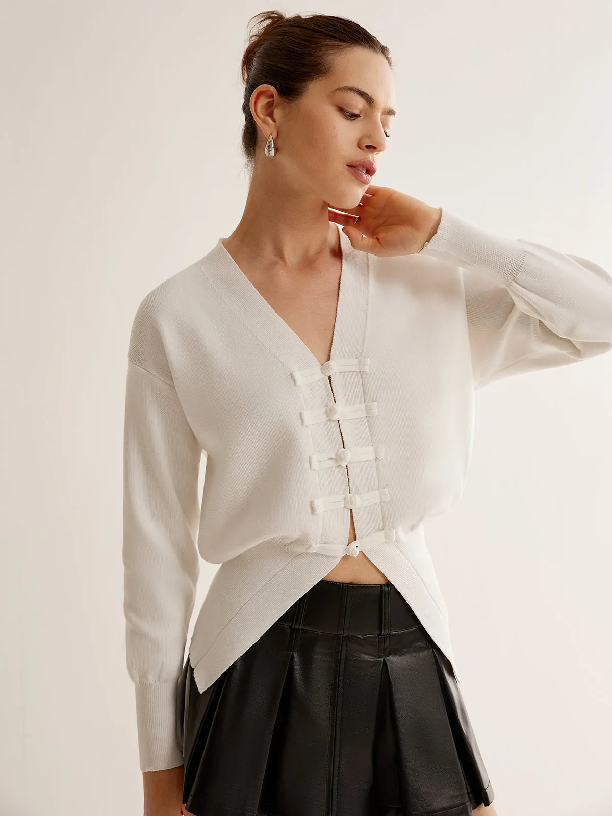 Plain Split Cardigan sold by COMMENSE