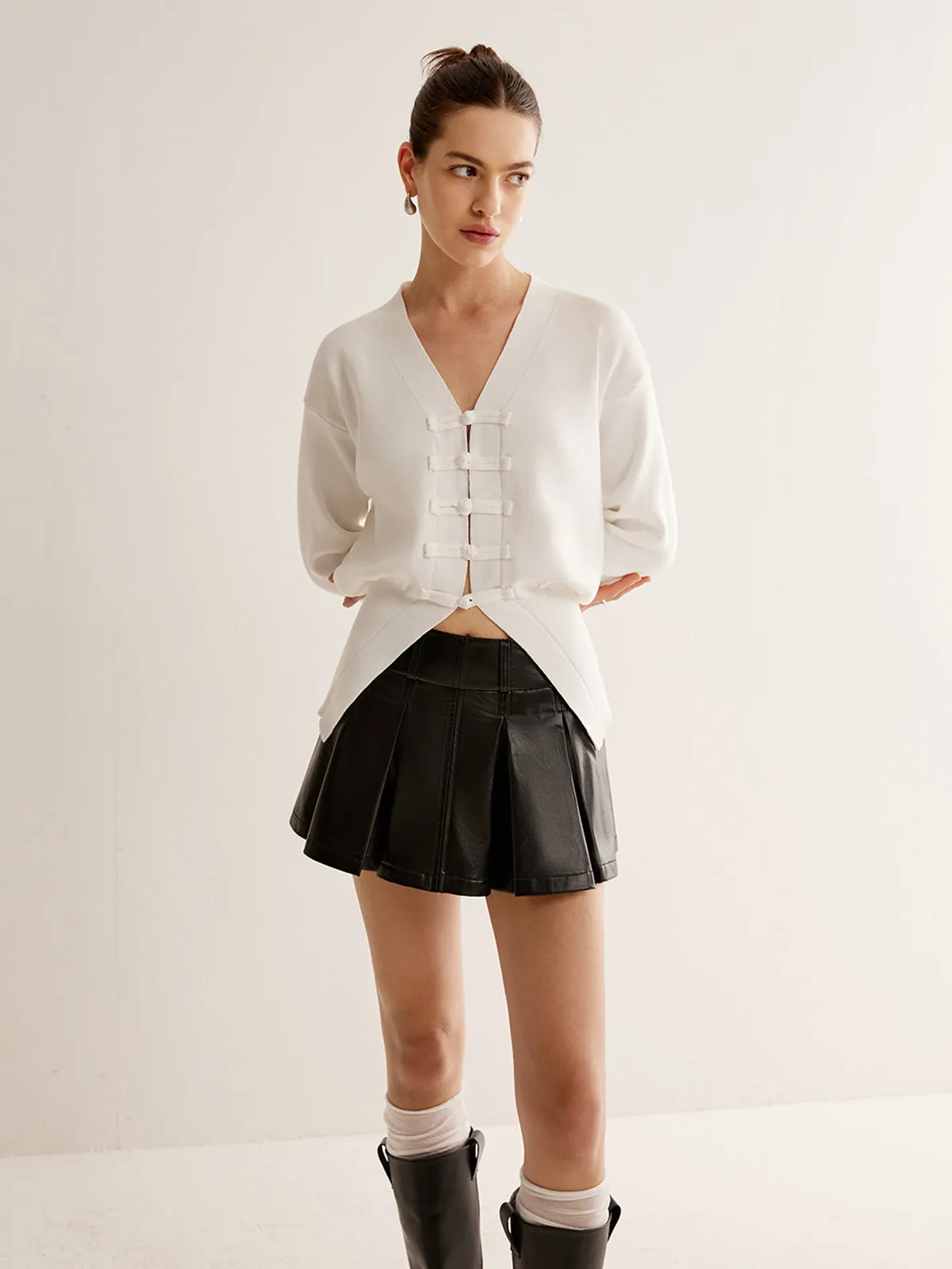 Plain Split Cardigan sold by COMMENSE product image thumbnail 5