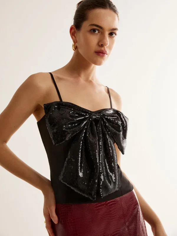 Sequins Bow Cami Top sold by COMMENSE