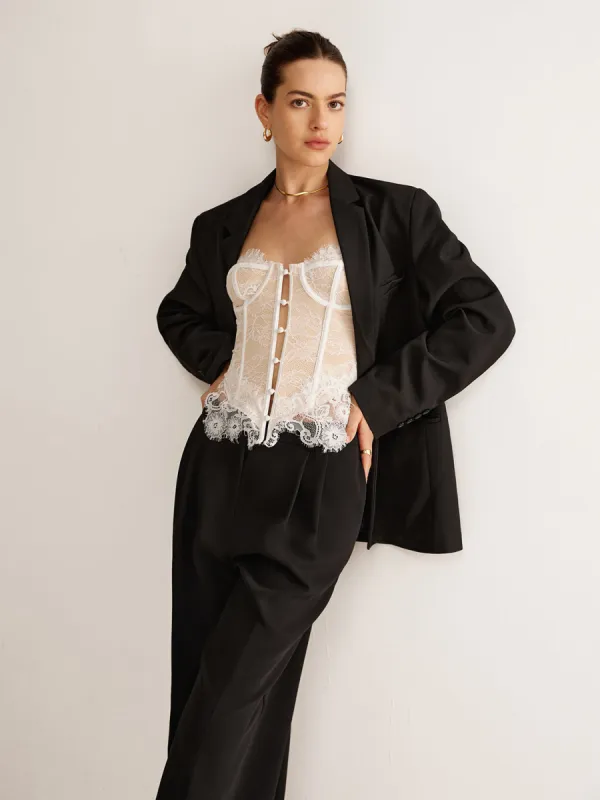 Asymmetrical Lace Corset sold by COMMENSE