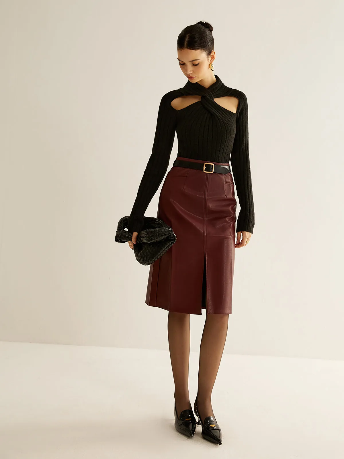 Twist Cutout Slim Knit Top sold by COMMENSE product image thumbnail 5