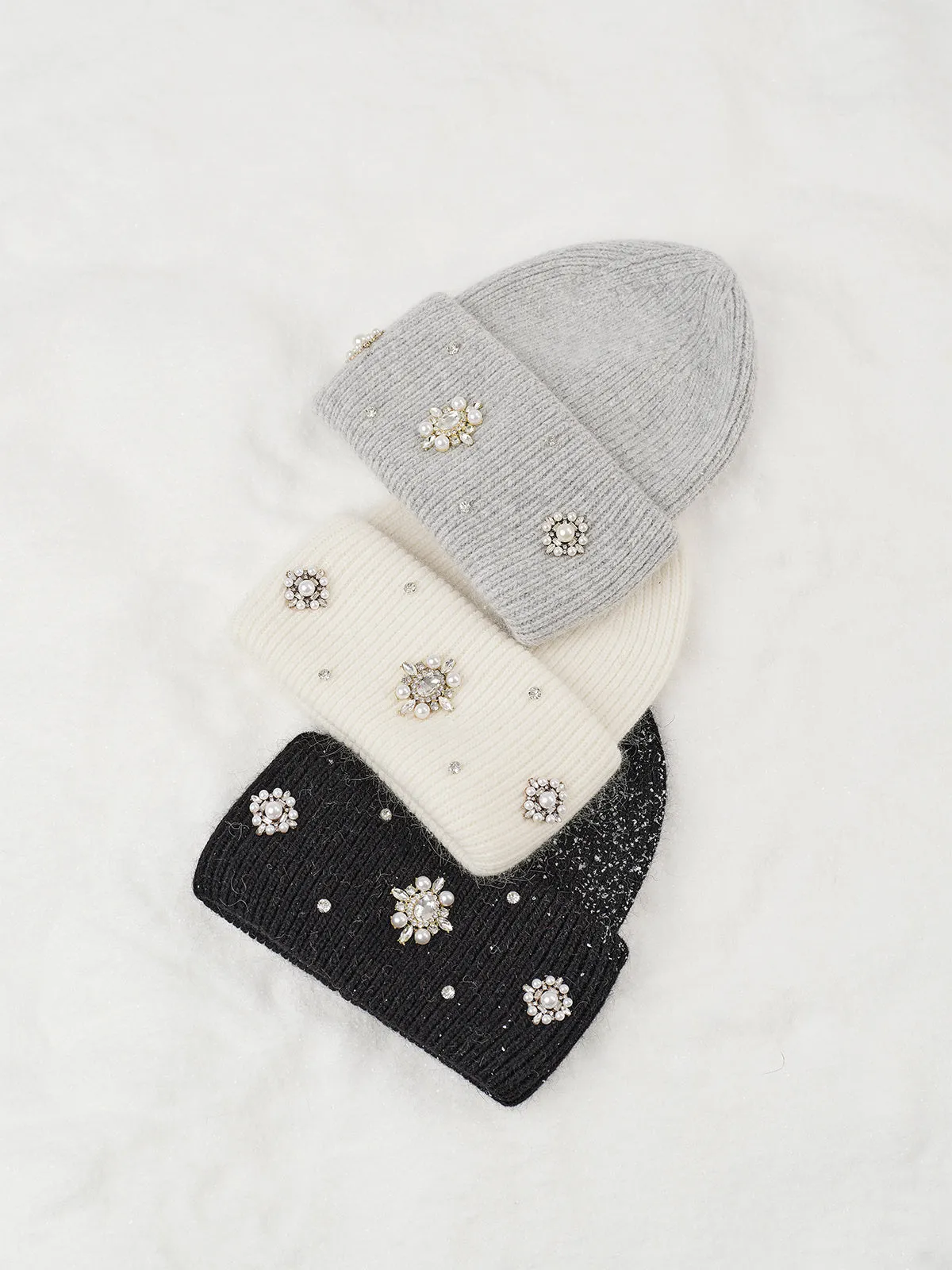Rhinestone Rabbit Fur Beanie sold by COMMENSE product image thumbnail 2