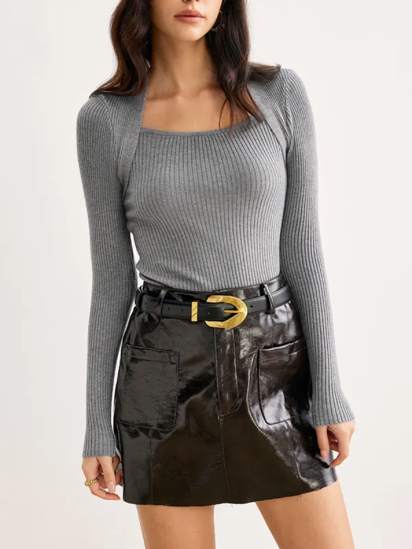 Leisure 2 in 1 Slim Knit Top sold by COMMENSE