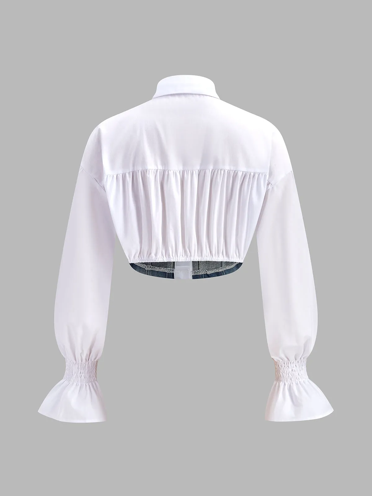 Panel Crop Polo Shirt sold by COMMENSE product image thumbnail 2