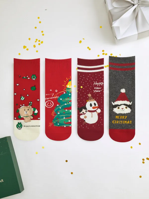 Cartoon Christmas Gift Box With Socks sold by COMMENSE