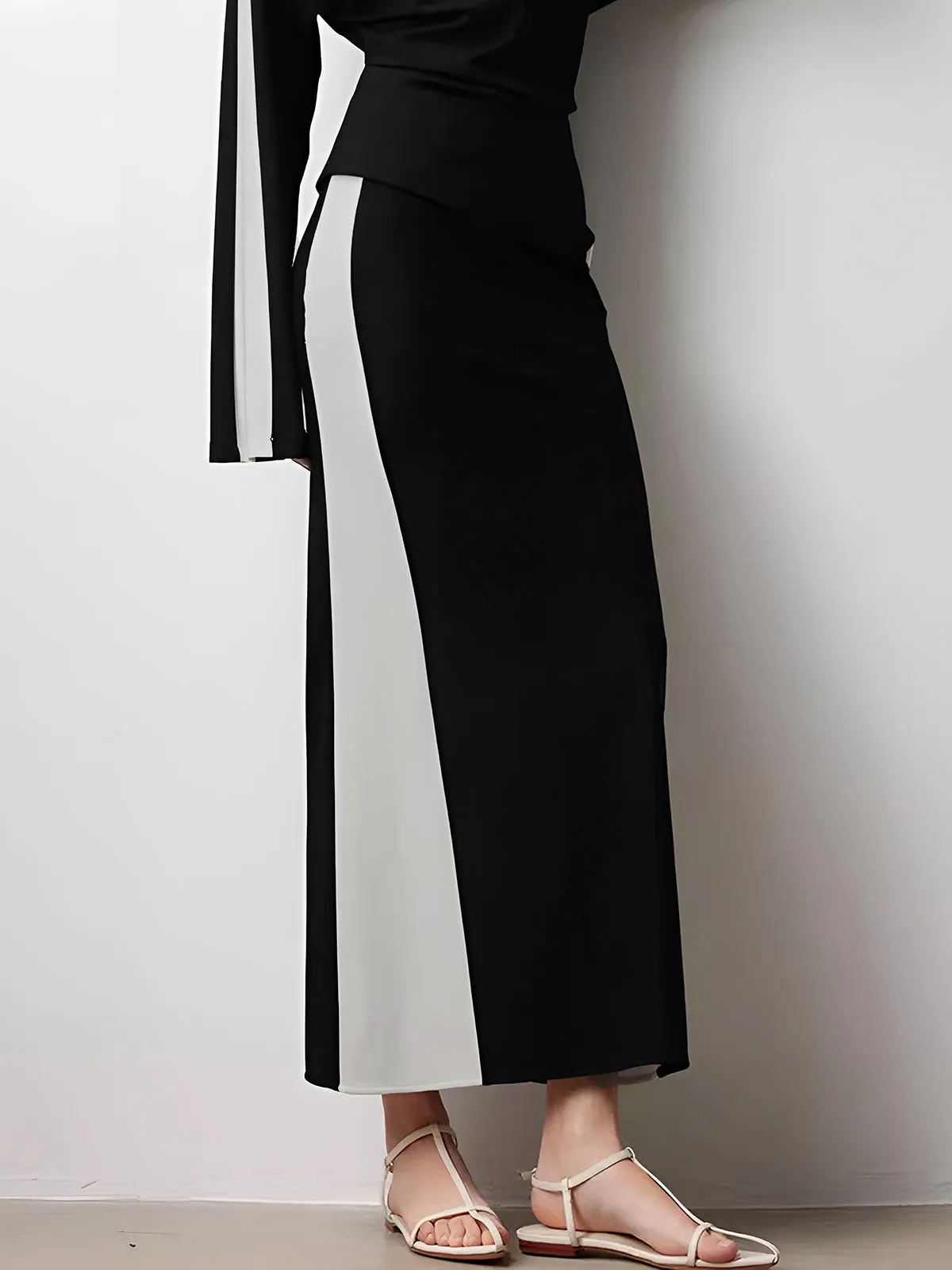 Color Block Zipper Jersey Skirt sold by COMMENSE product image thumbnail 4