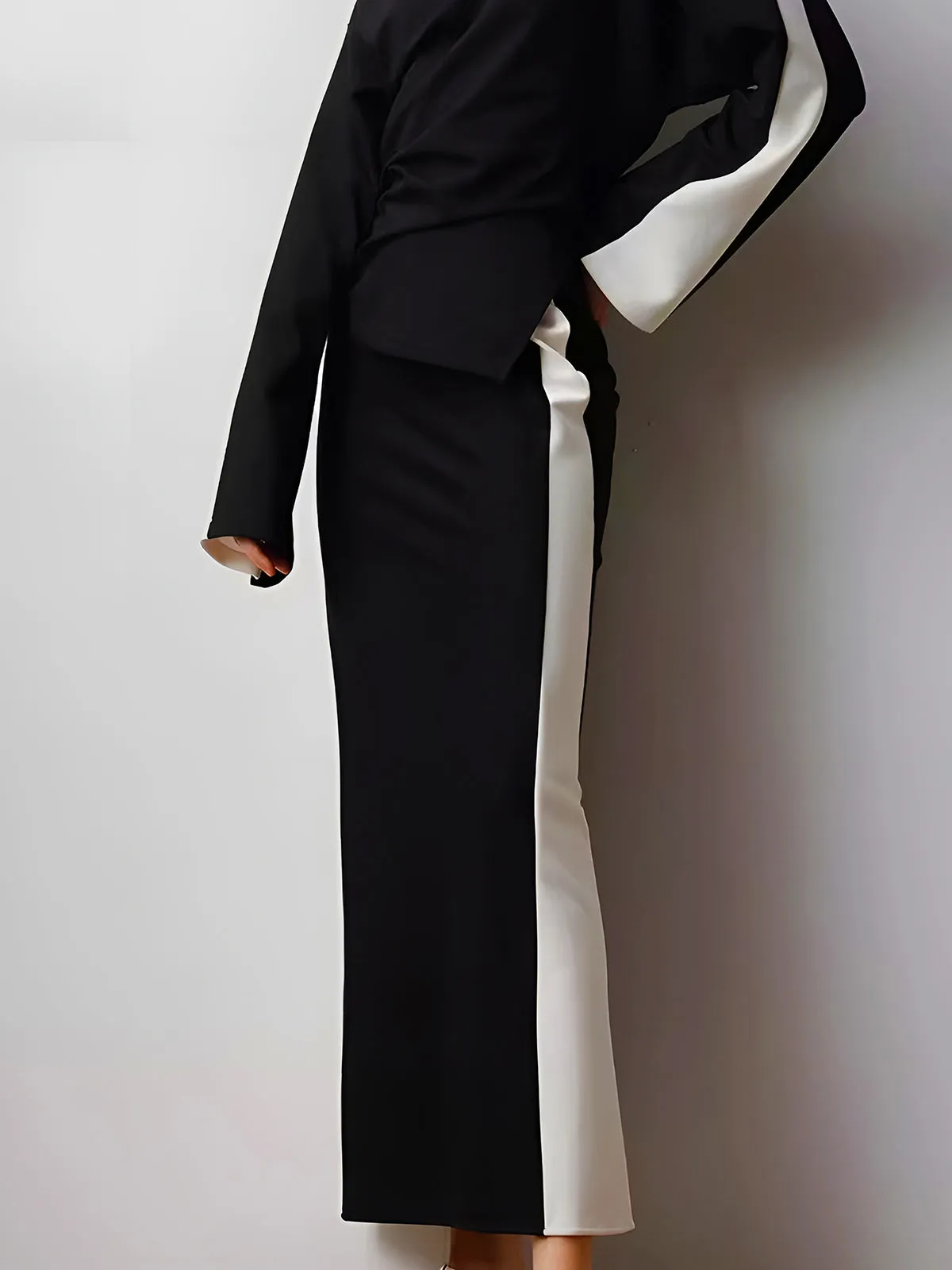 Color Block Zipper Jersey Skirt sold by COMMENSE product image thumbnail 3