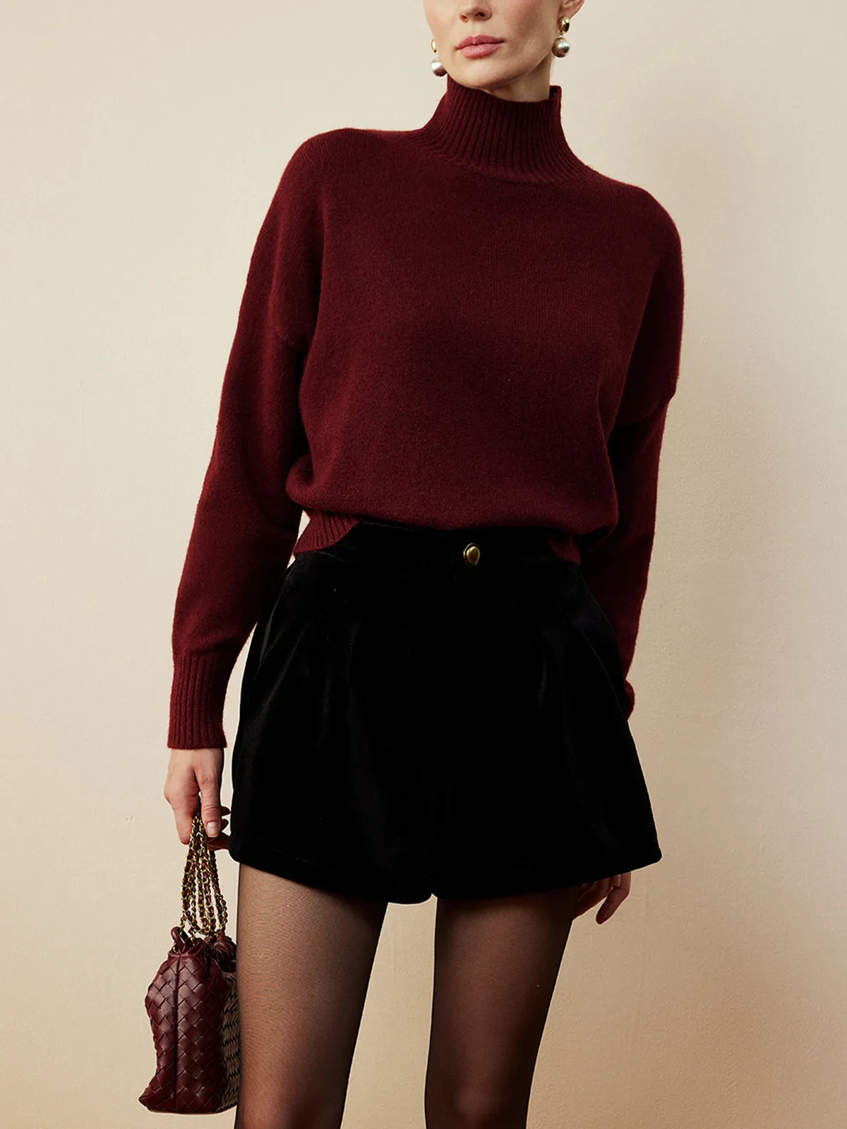Elegant Mock Neck Shift Sweater sold by COMMENSE product image thumbnail 2