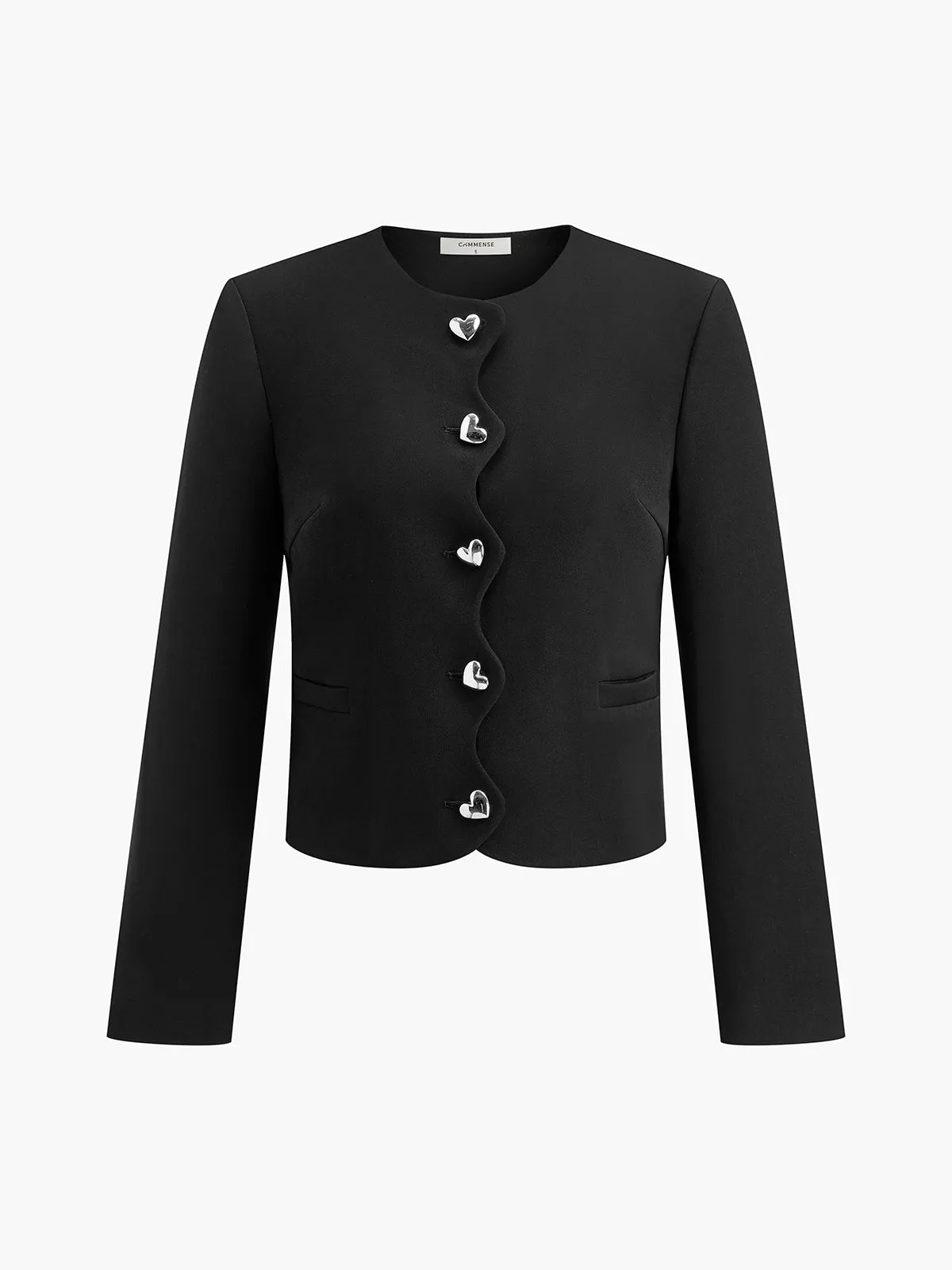 Heart-Button Regular Fit Blazer sold by COMMENSE product image thumbnail 3