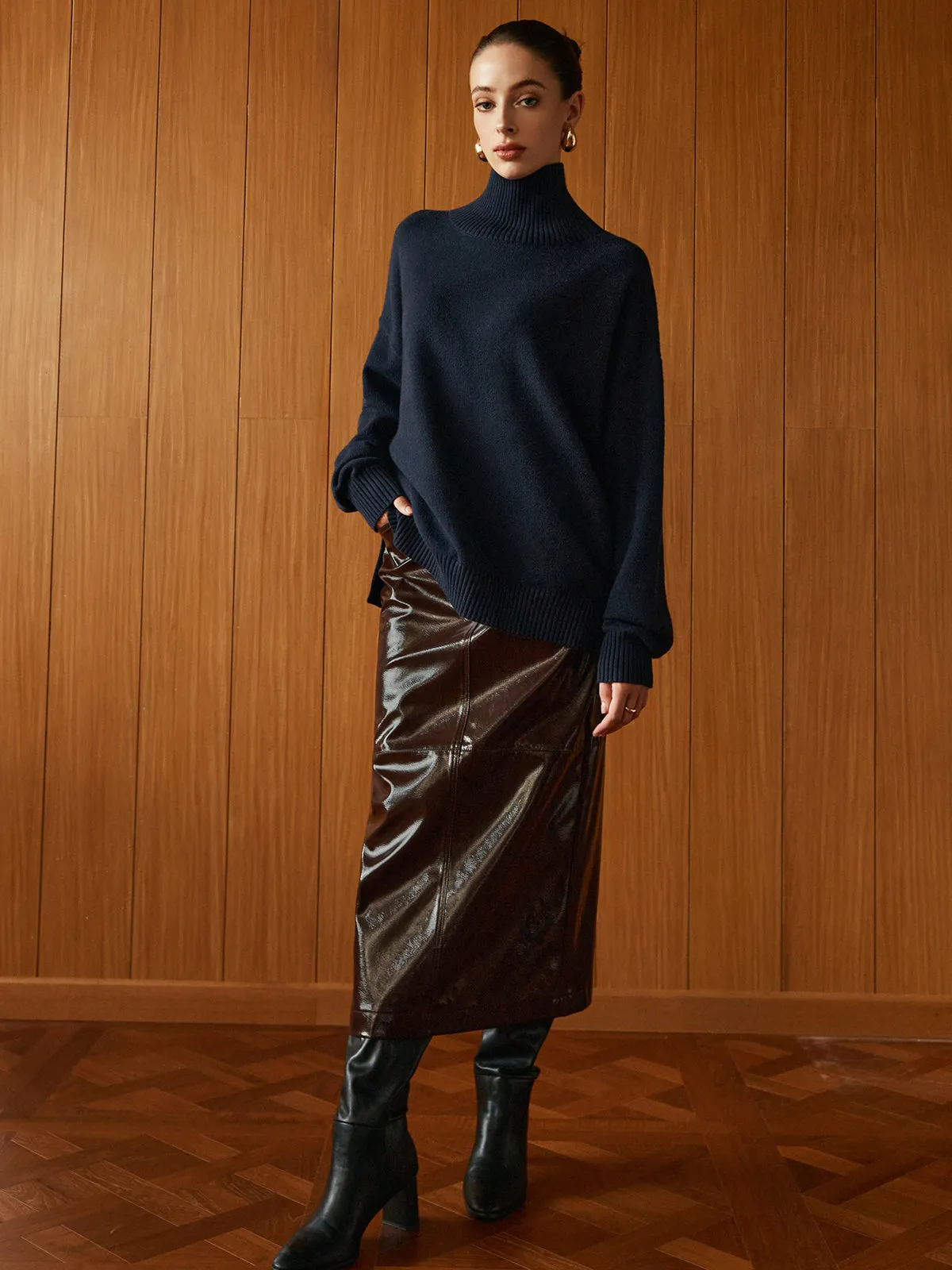 Versatile Plain Turtleneck Sweater sold by COMMENSE product image thumbnail 4