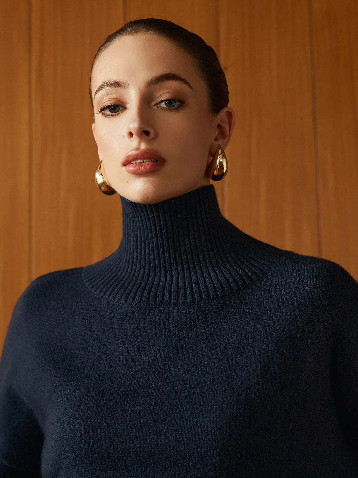 Versatile Plain Turtleneck Sweater sold by COMMENSE product image thumbnail 2