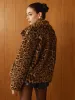 Leopard Printed Faux Fur Warm Coat sold by COMMENSE