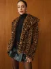 Leopard Printed Faux Fur Warm Coat sold by COMMENSE