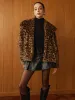 Leopard Printed Faux Fur Warm Coat sold by COMMENSE