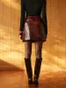 Two-Way Zip Faux Leather Skirt sold by COMMENSE