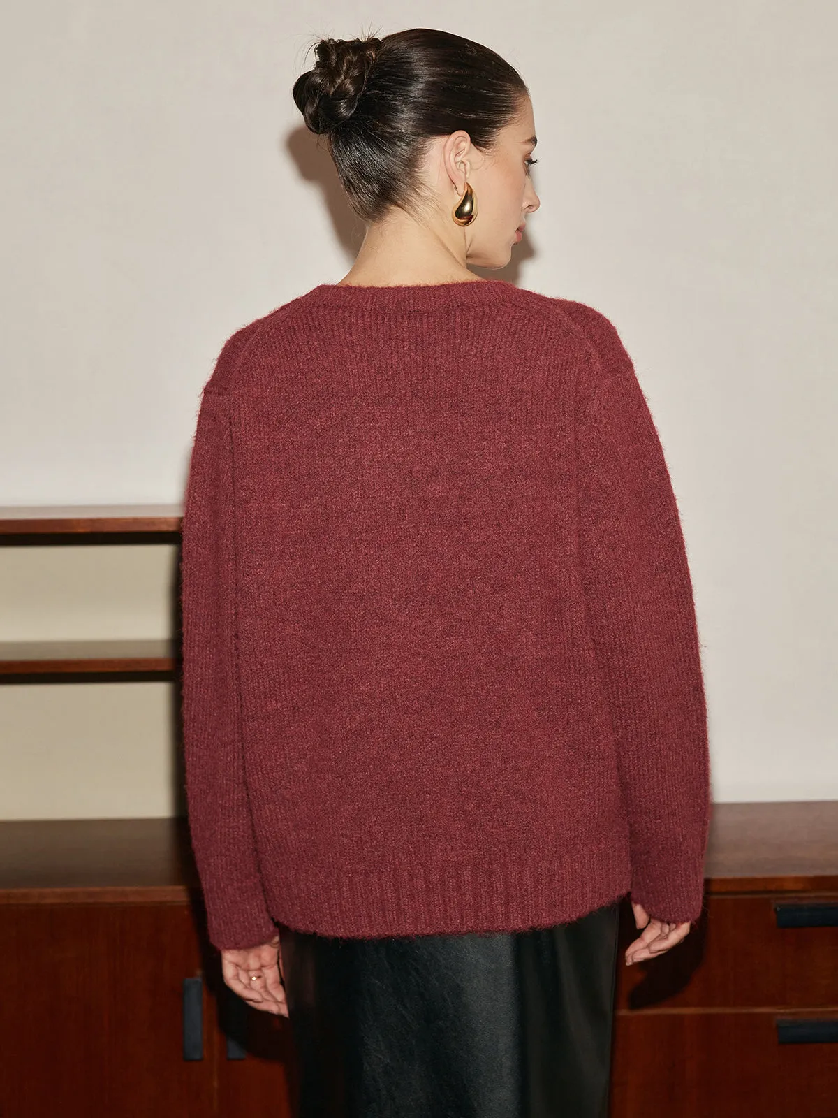 Adjustable Scarf Wool-Blend Sweater sold by COMMENSE product image thumbnail 3