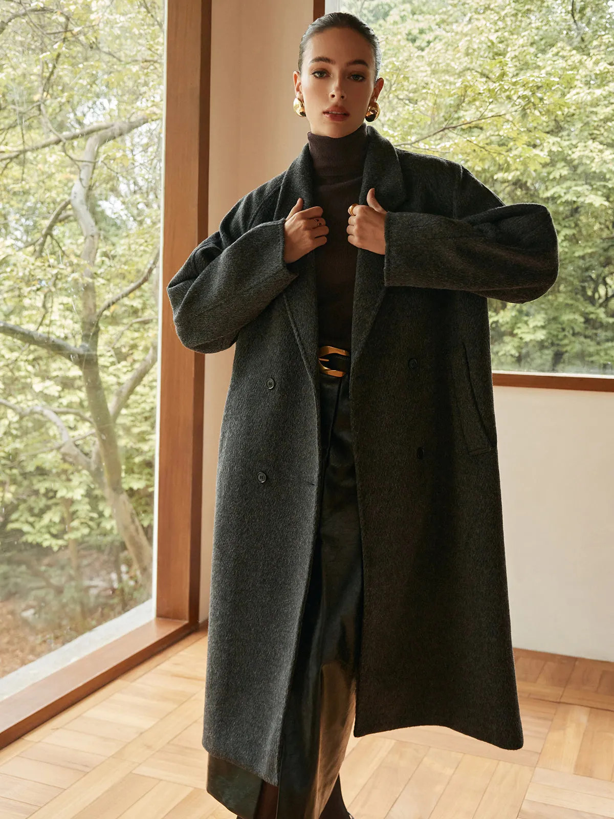 Elegant Wool-Blend Long Coat sold by COMMENSE product image thumbnail 4