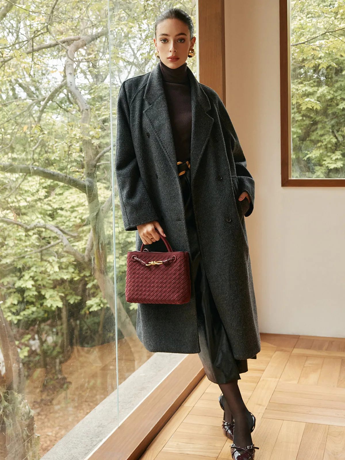 Elegant Wool-Blend Long Coat sold by COMMENSE