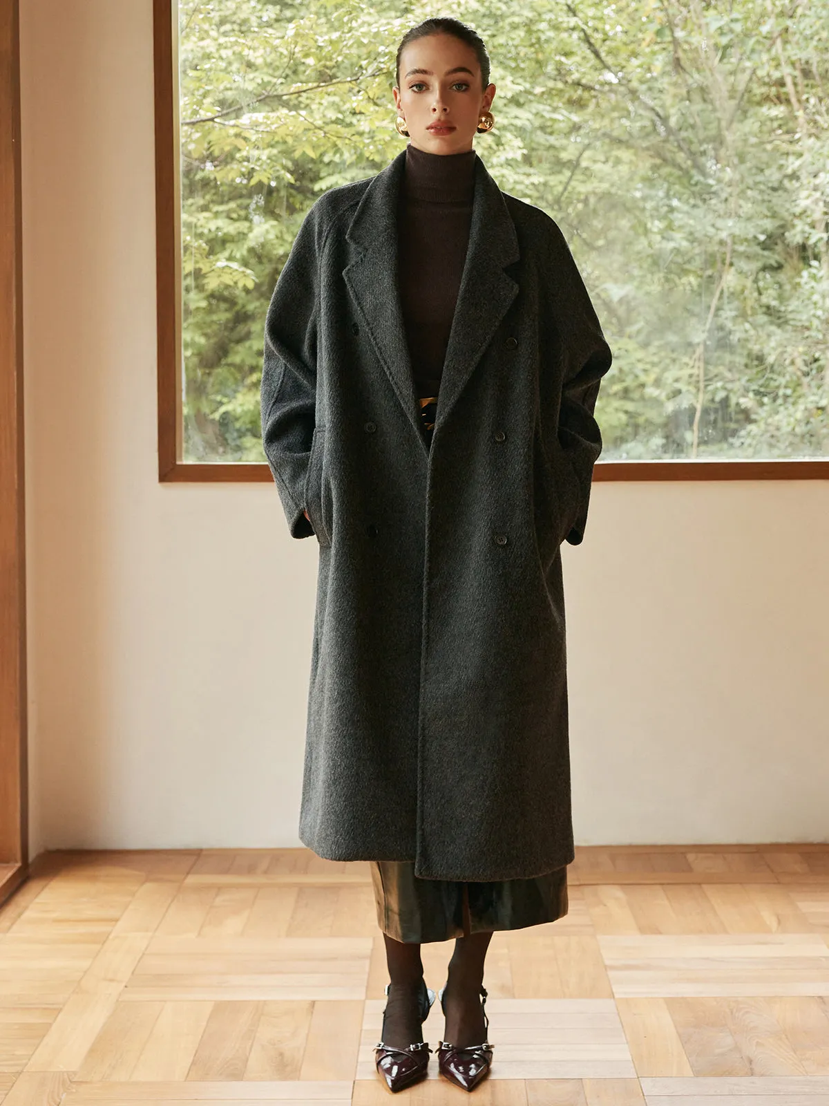 Elegant Wool-Blend Long Coat sold by COMMENSE product image thumbnail 2