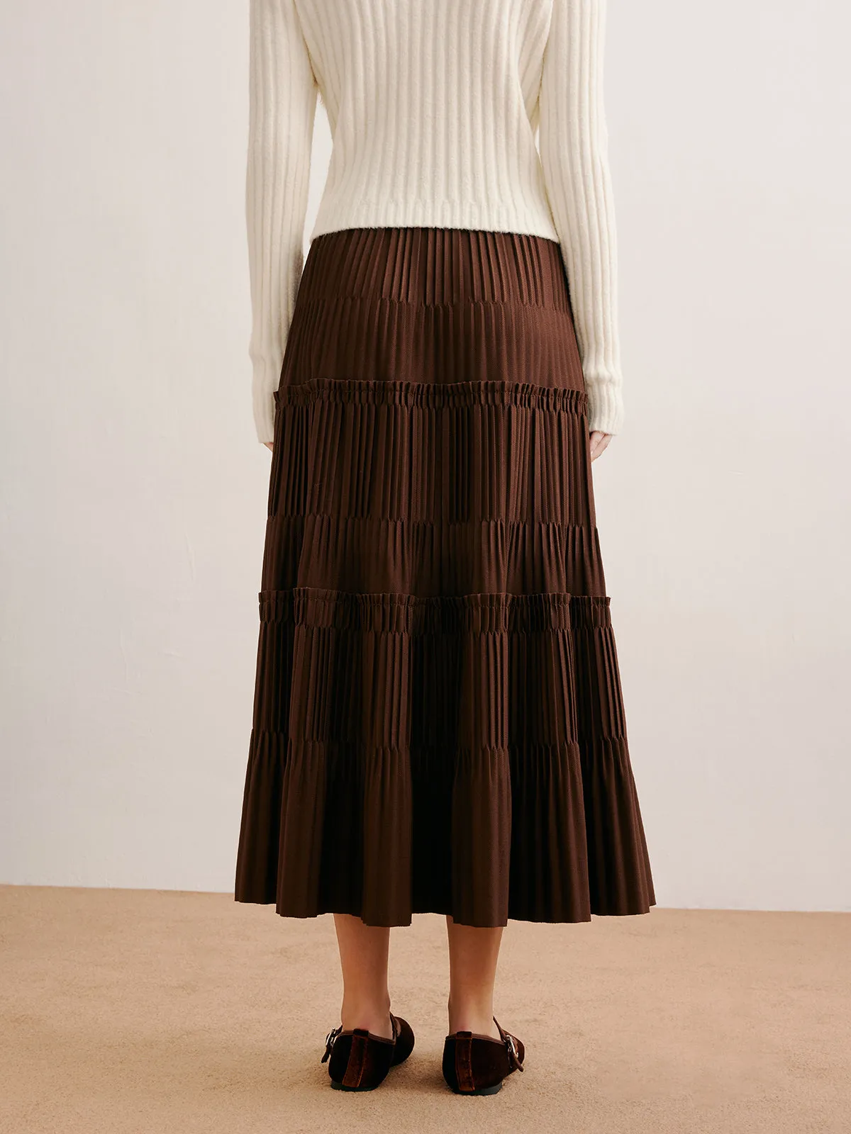 Lettuce Trim Pleated Skirt sold by COMMENSE product image thumbnail 5