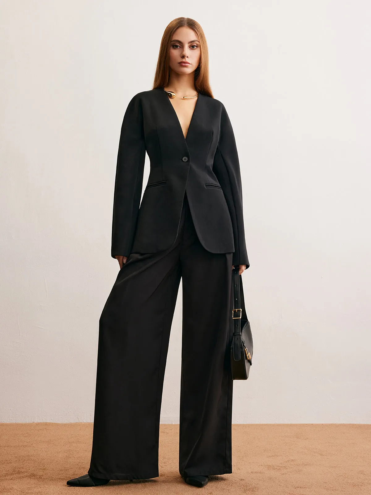 Utility Split Button Cinched Blazer sold by COMMENSE product image thumbnail 3