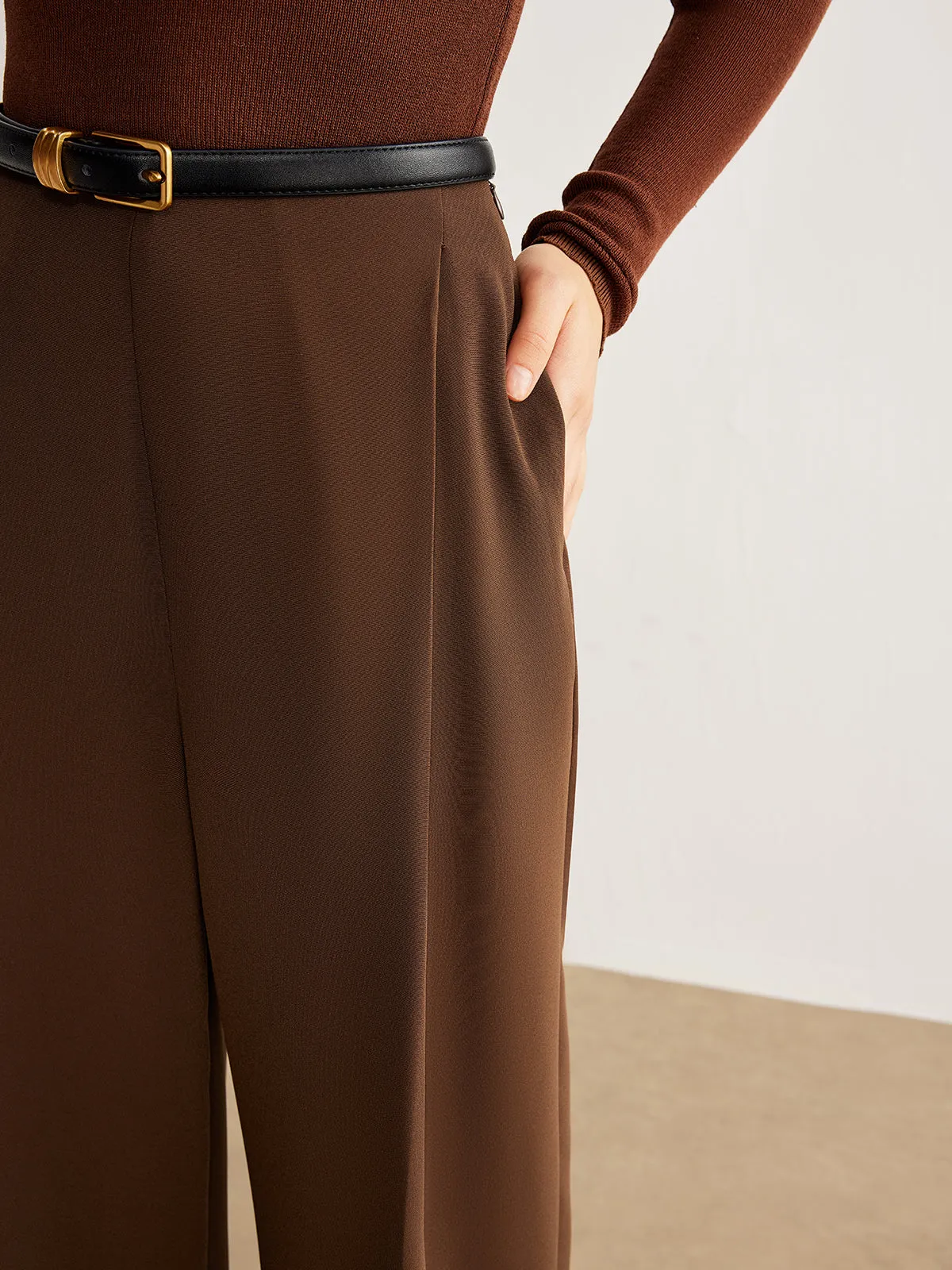 Plain Pleated Pockets Pants Without Belt sold by COMMENSE product image thumbnail 3