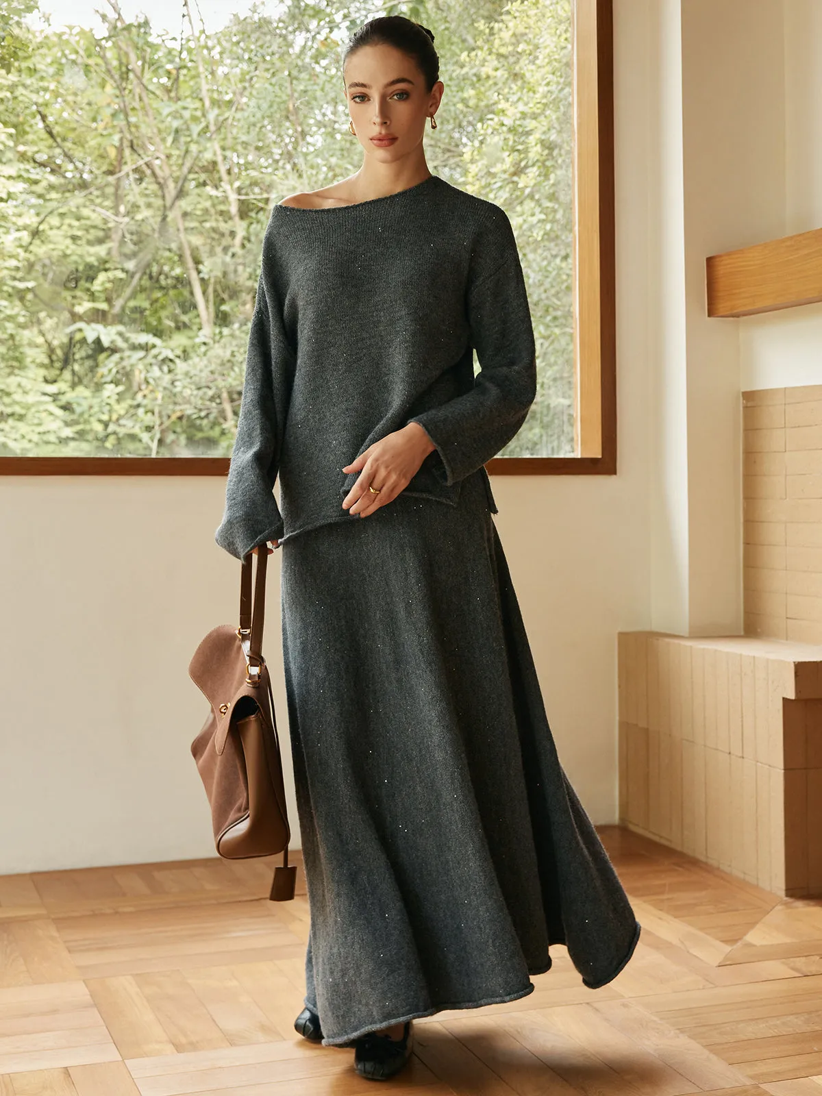 Plain Sequins Shift Sweater Co-ord sold by COMMENSE product image thumbnail 5