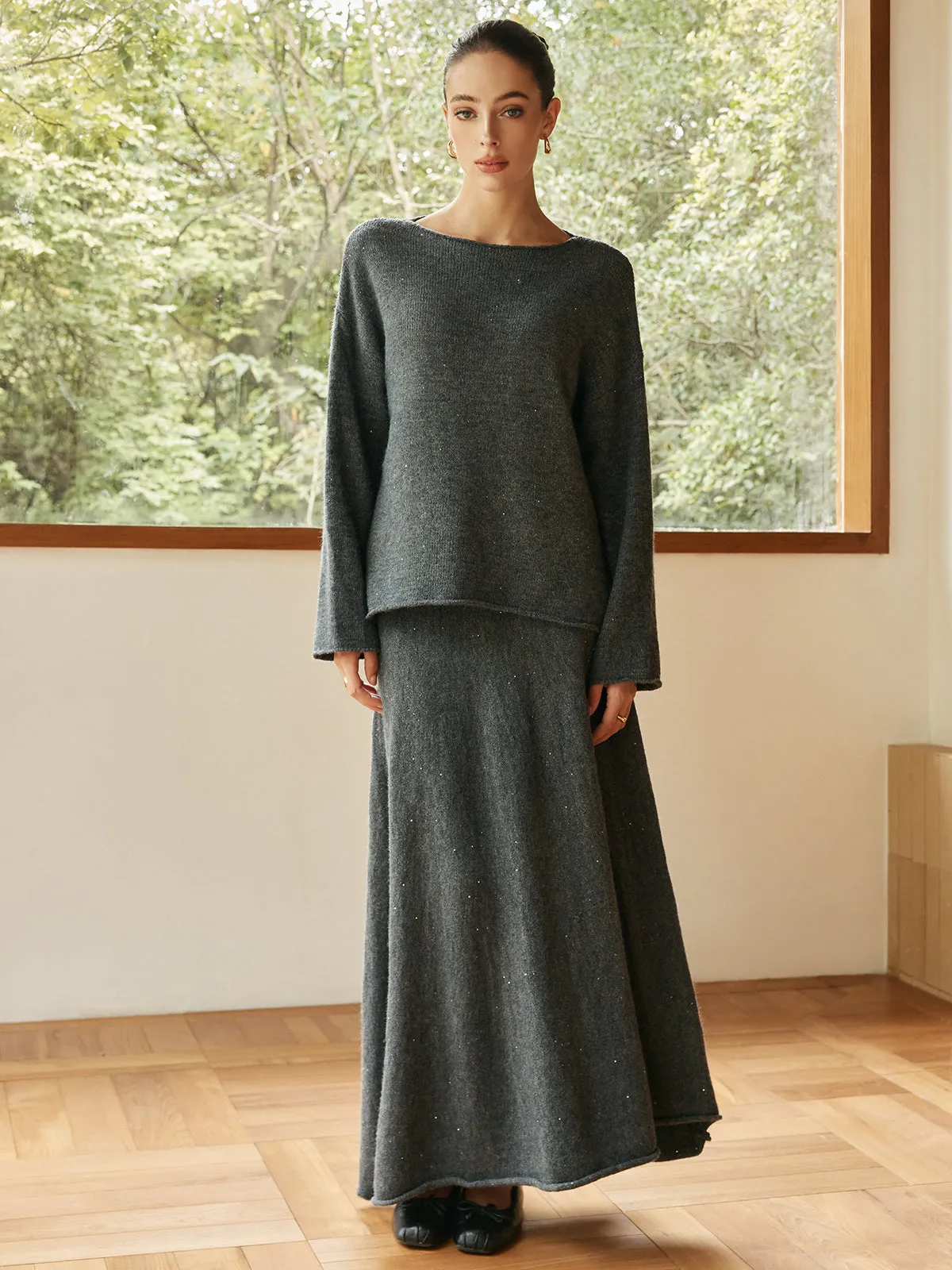 Plain Sequins Shift Sweater Co-ord sold by COMMENSE product image thumbnail 4
