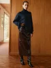 Pocket Split Faux Leather Skirt sold by COMMENSE