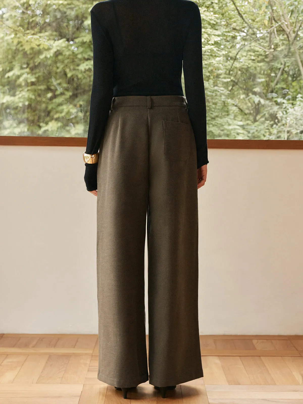 Pleated Wide-Leg Warm Pants sold by COMMENSE product image thumbnail 5