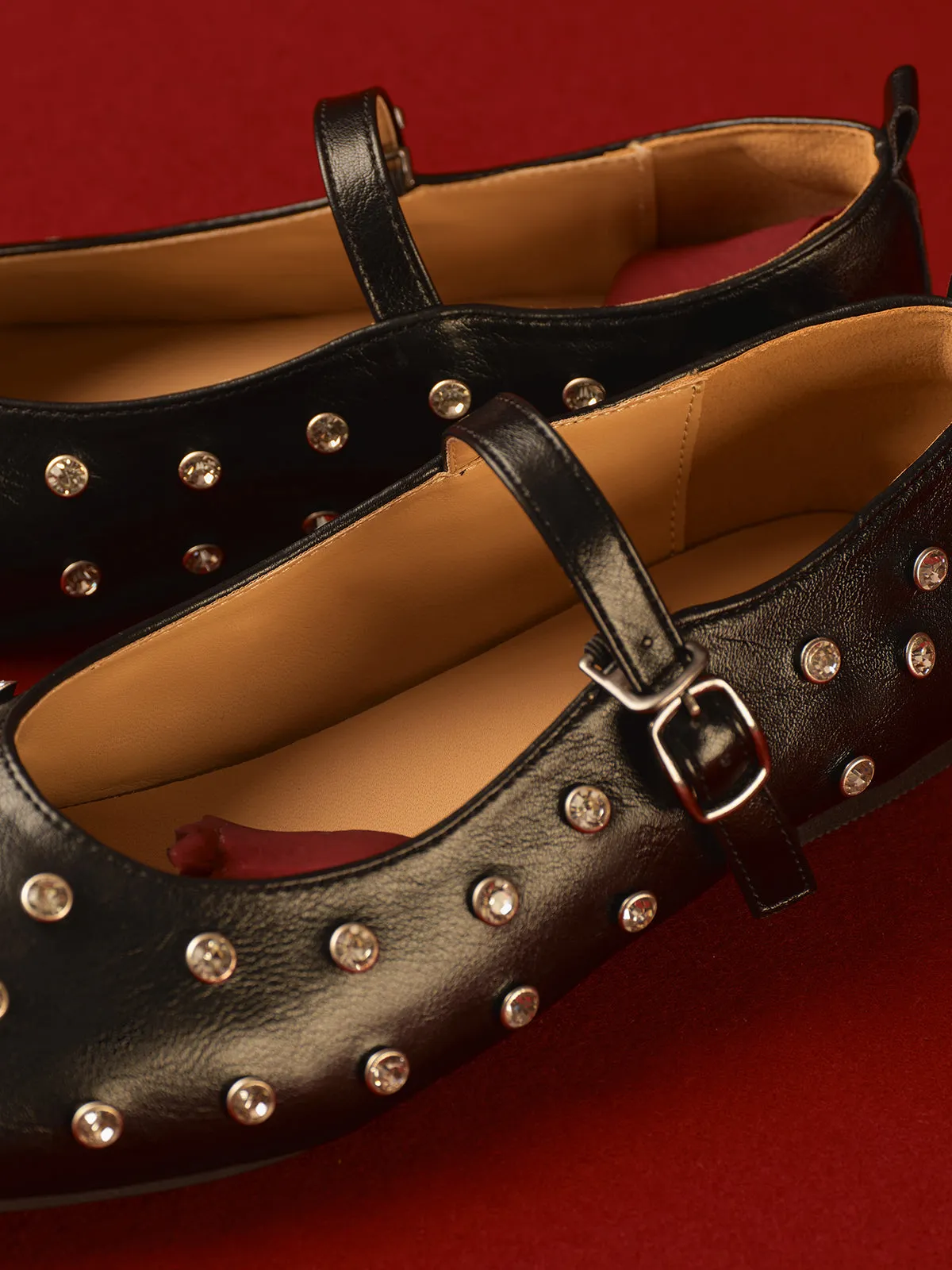 Studded Buckle Strap Mary Jane Ballet Flats sold by COMMENSE product image thumbnail 3