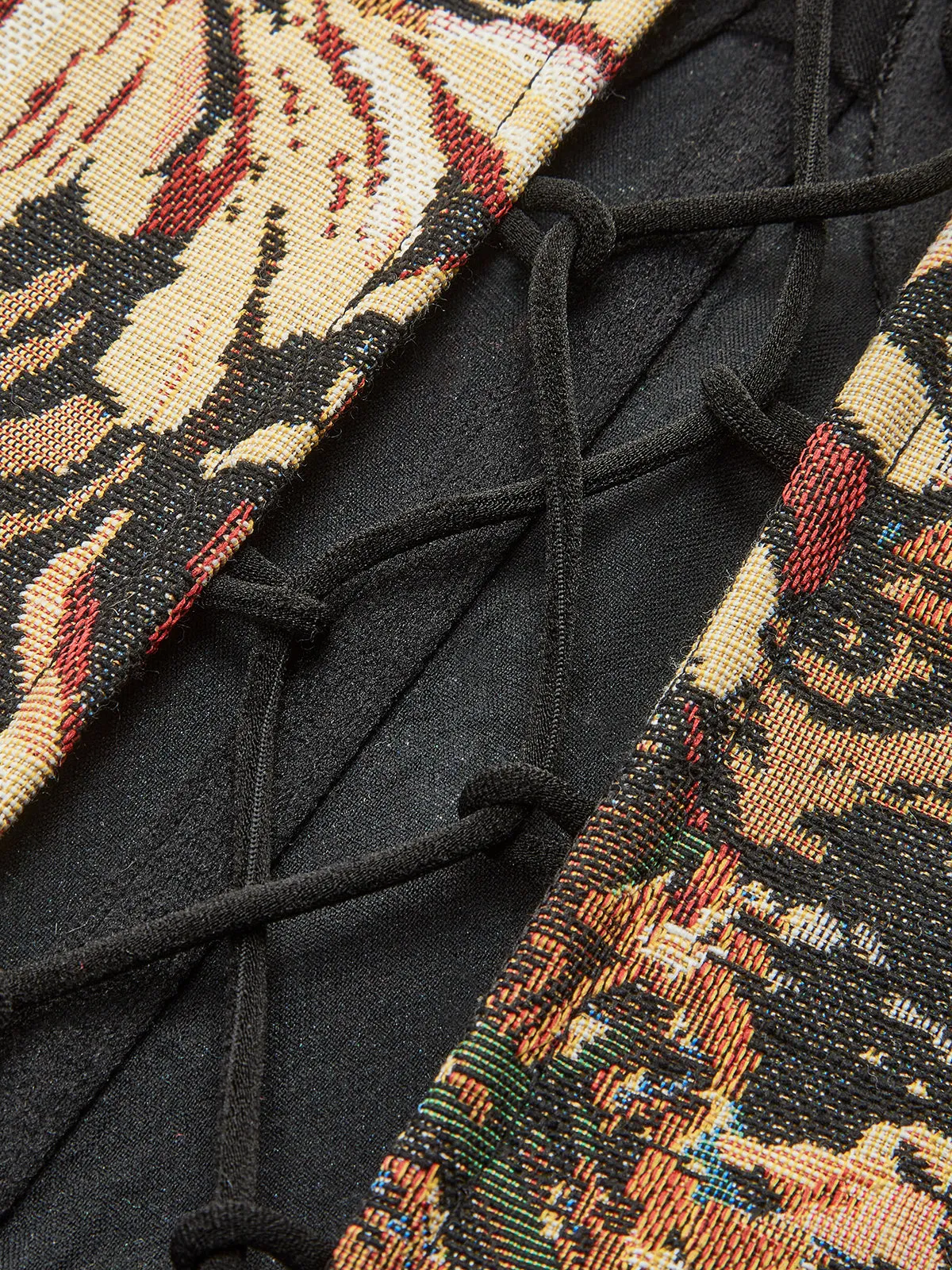 Retro Printed Structured Drawstring Corset sold by COMMENSE product image thumbnail 4