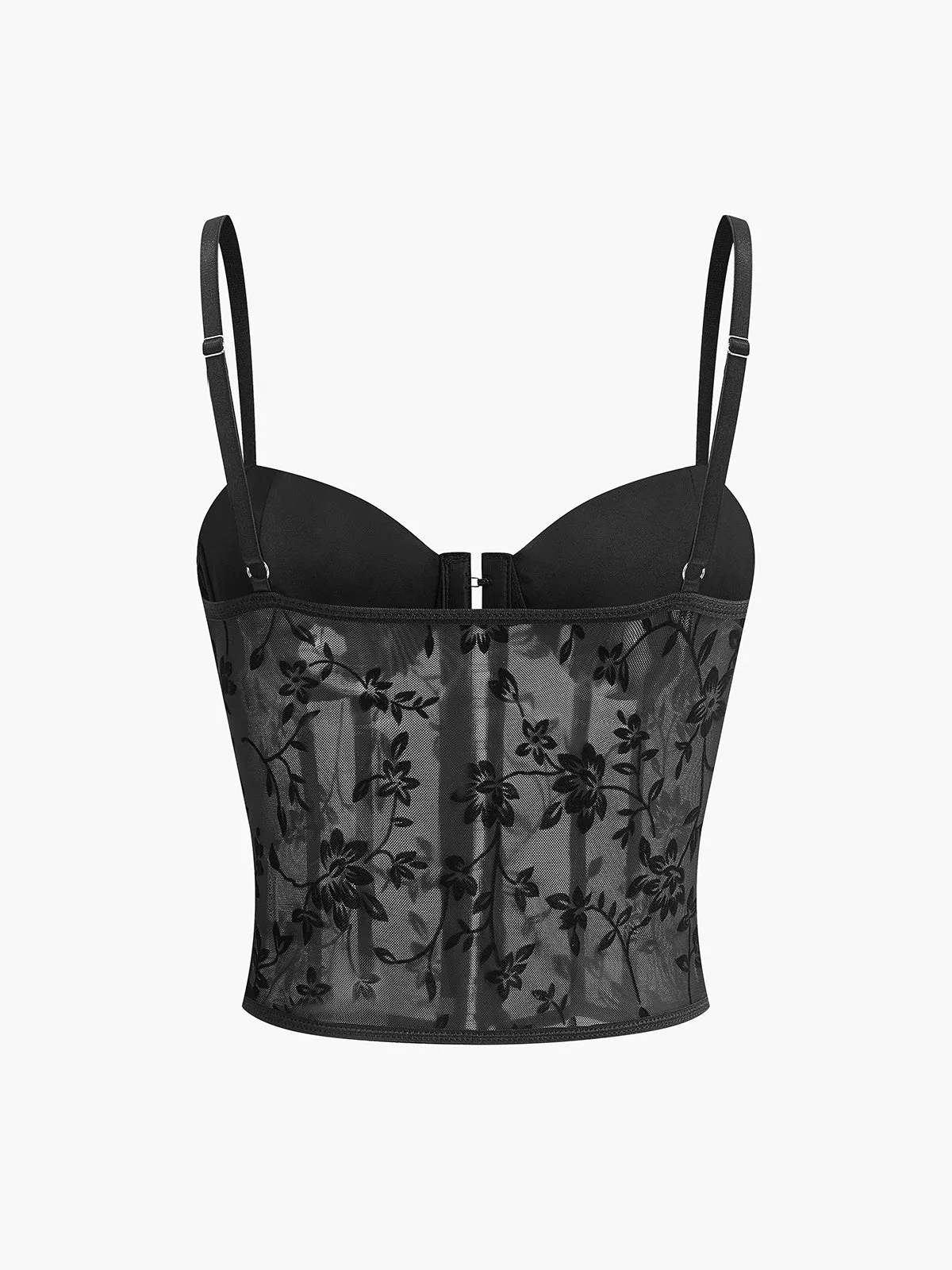 Floral Mesh Structured Corset sold by COMMENSE product image thumbnail 3