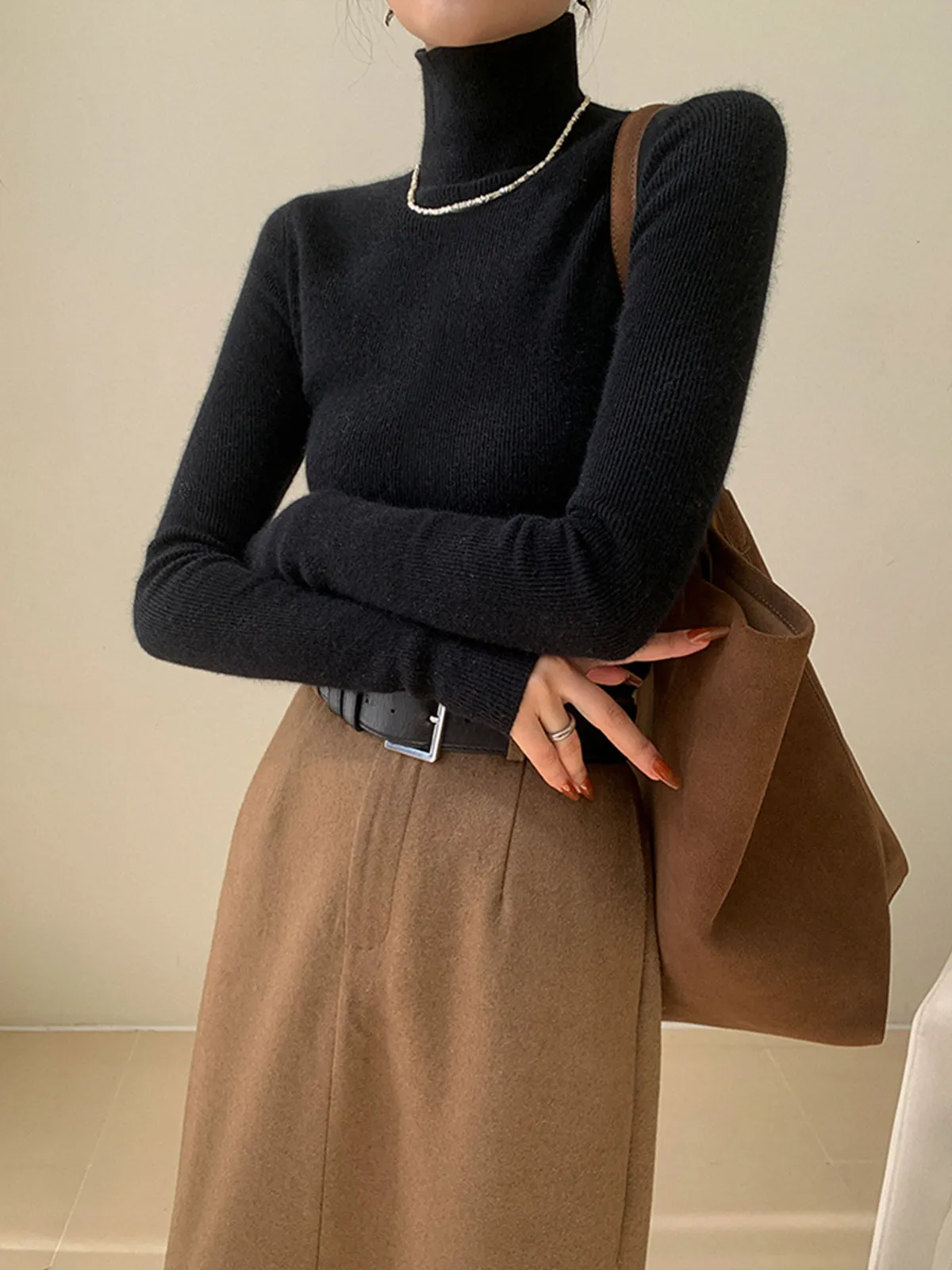 Minimalist Turtleneck Skinny Sweater sold by COMMENSE product image thumbnail 3