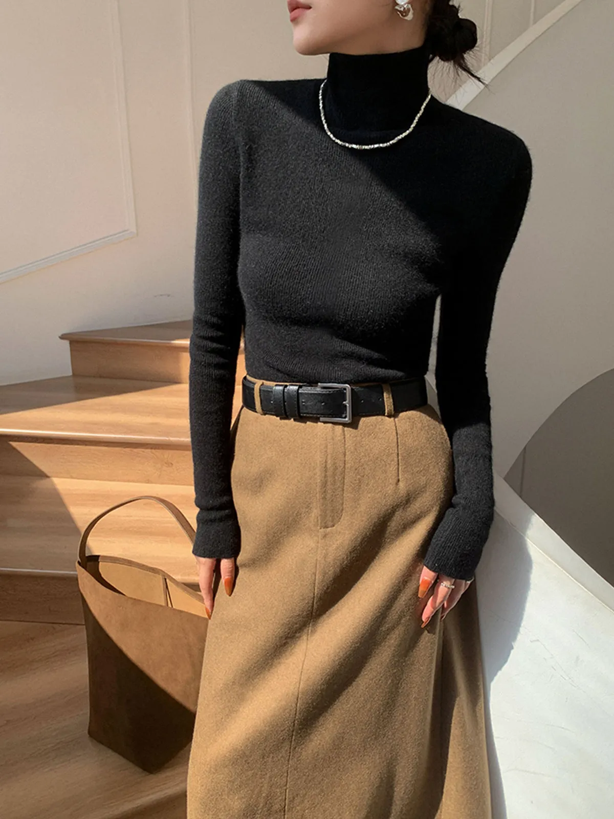 Minimalist Turtleneck Skinny Sweater sold by COMMENSE product image thumbnail 2