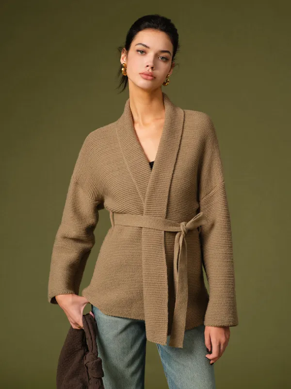 Belted Knit Warm Outerwear sold by COMMENSE