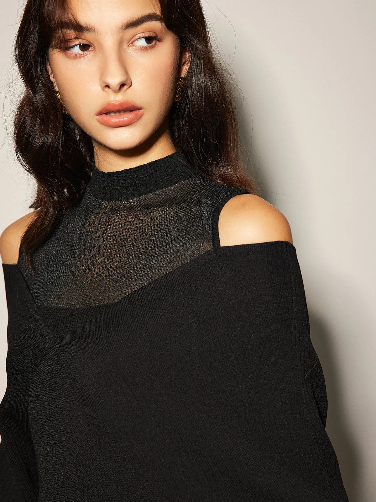 2 in 1 Cold-Shoulder Knit Top sold by COMMENSE product image thumbnail 4