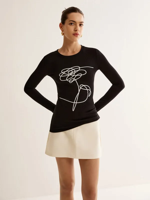 Floral Pattern Skinny Top sold by COMMENSE