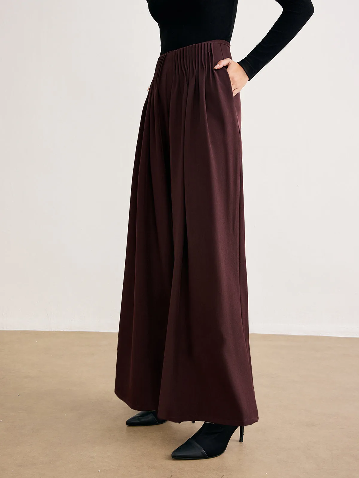 Elastic Waist Pleated Pants sold by COMMENSE product image thumbnail 3