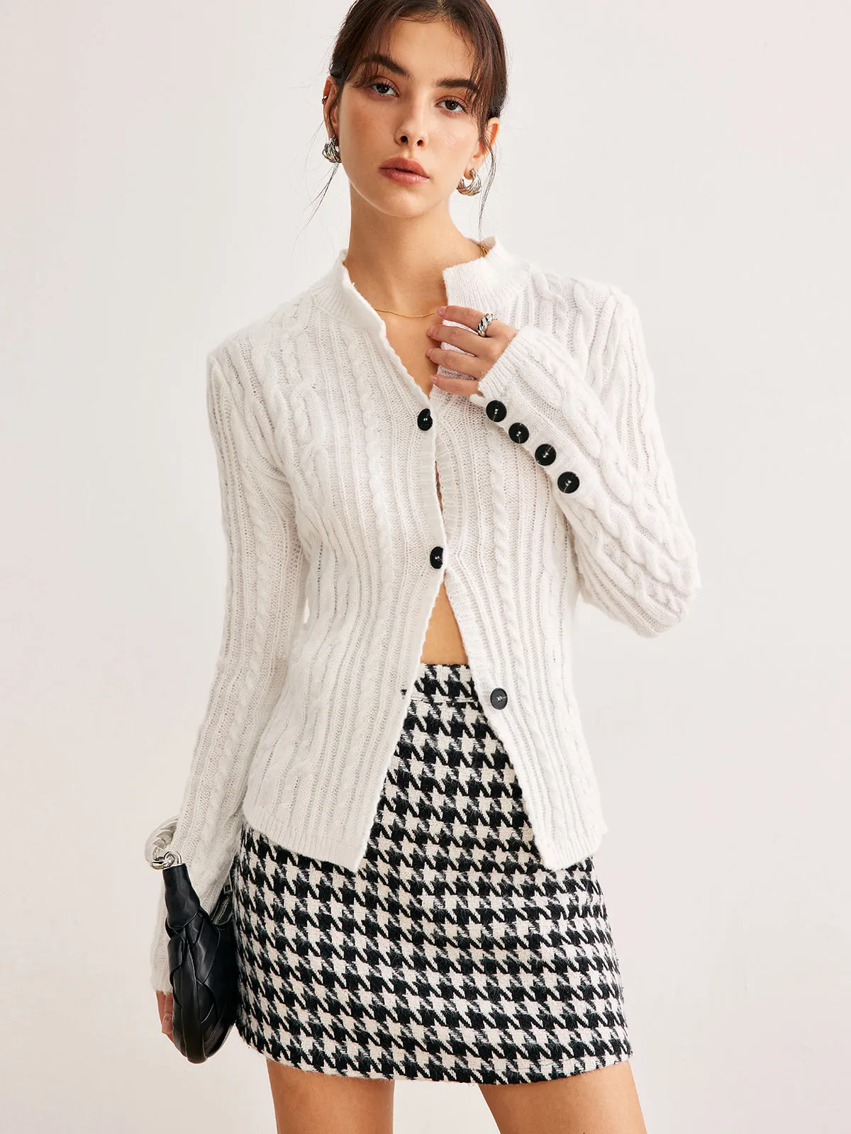 Cable-Knit Button Down Cardigan sold by COMMENSE