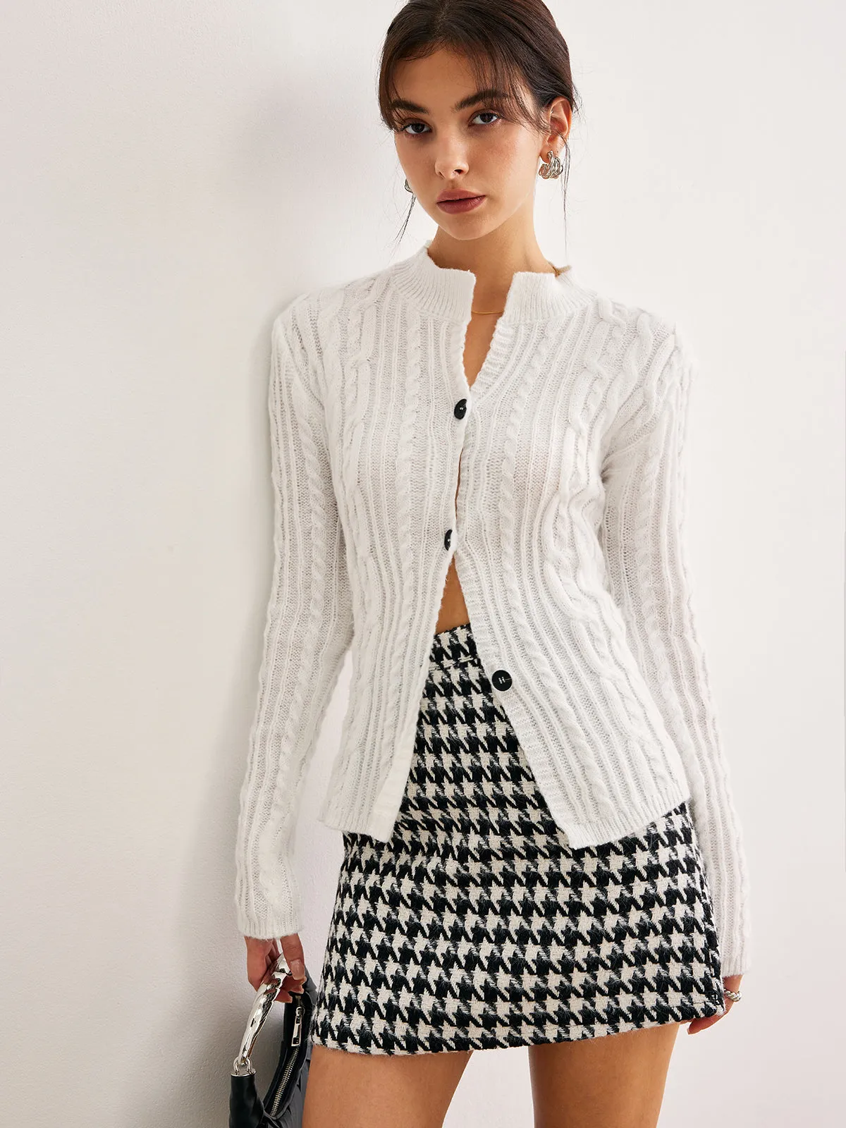 Cable-Knit Button Down Cardigan sold by COMMENSE product image thumbnail 5