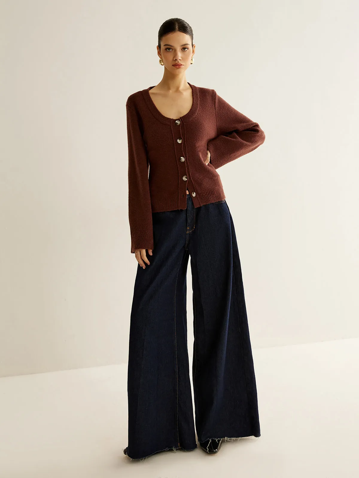 Elegant Button Slim Knit Top sold by COMMENSE product image thumbnail 3