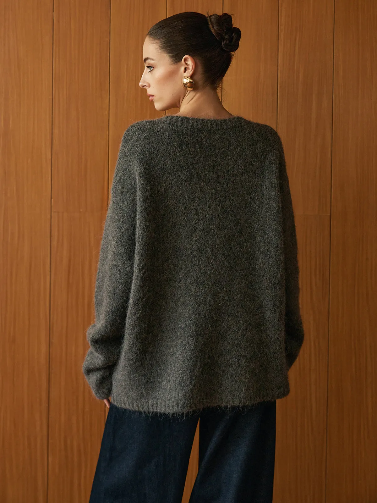 Wool-Blend Metal Button Knit Outerwear sold by COMMENSE product image thumbnail 5